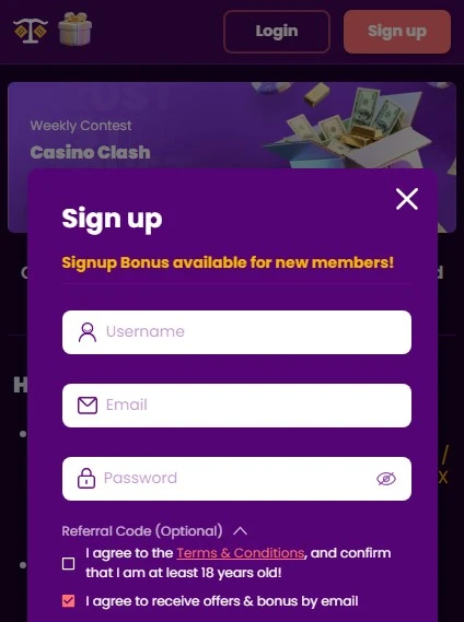 TrustDice Sign Up.webp
